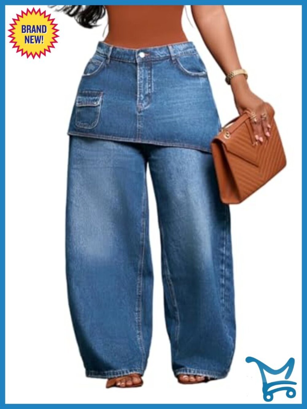 Wide Leg Camo Cargo Jeans Asymmetrical Patchwork High Waisted Baggy Denim Pants